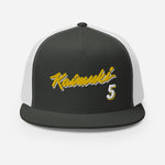 Kaimuki Vice Yellow & White Embroidery Trucker Hat