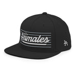Throwback Script with Stripes Snapback Hat